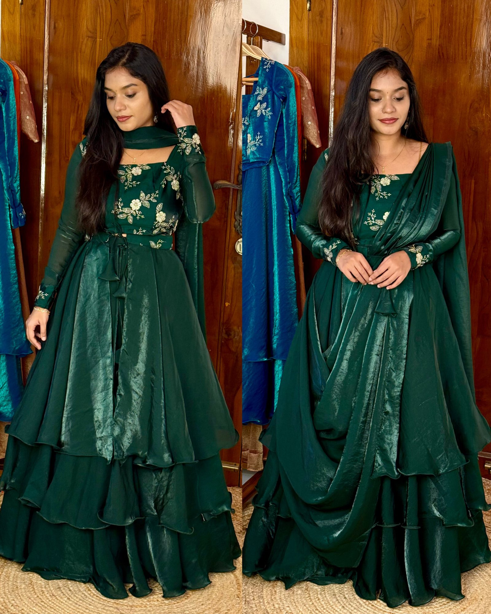 3 in 1 LEHENGA - Green