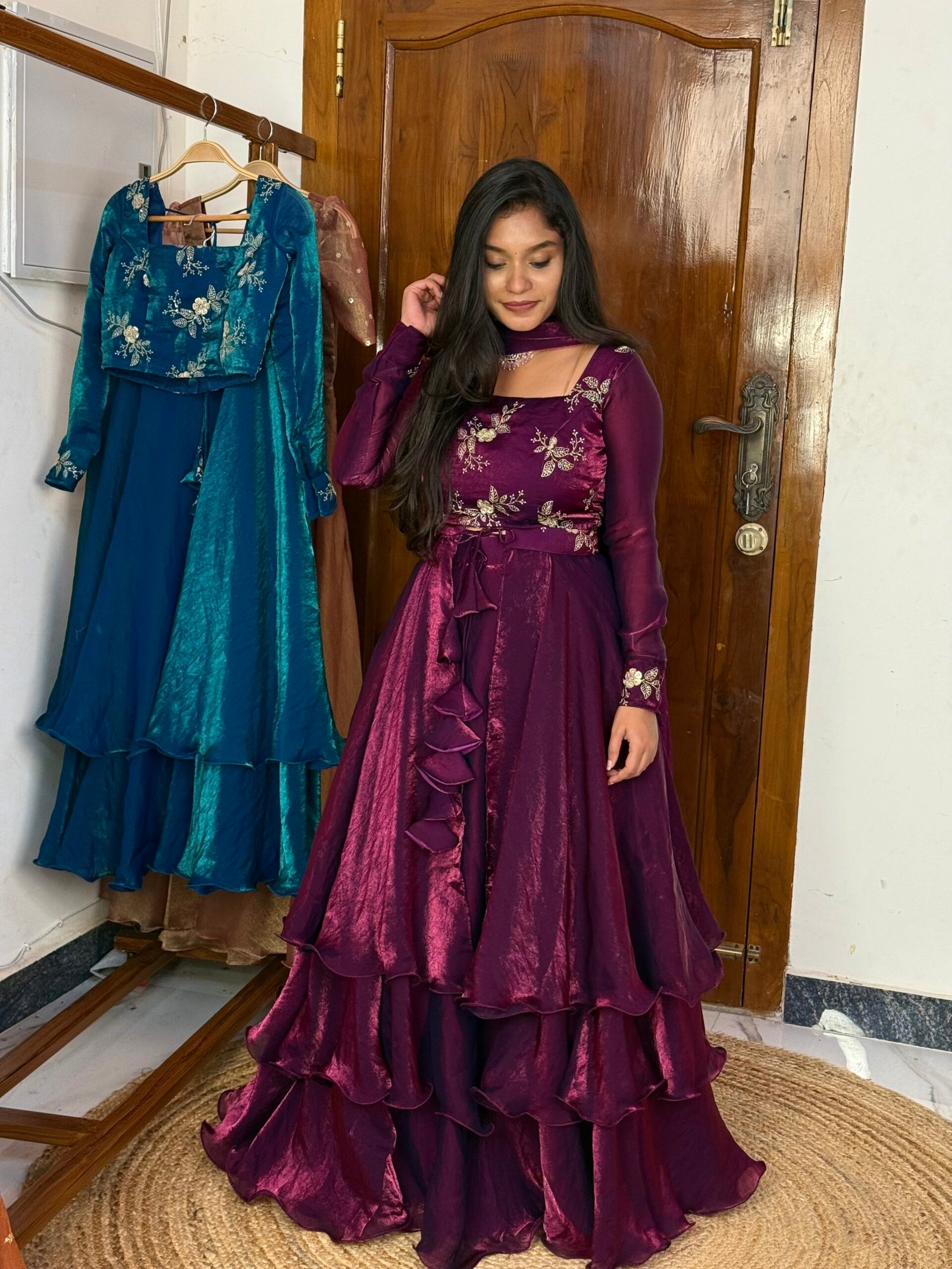 3 in 1 Lehenga - Magenta purple