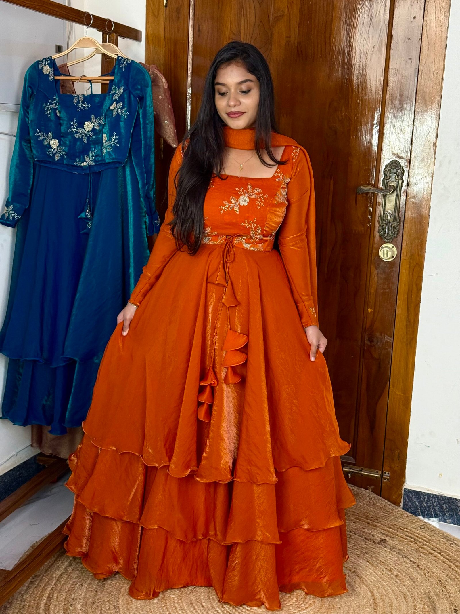 3 in 1 LEHENGA - Rust Orange