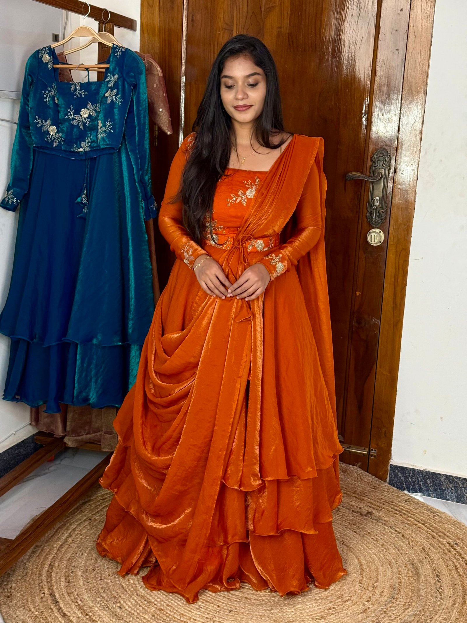 3 in 1 LEHENGA - Rust Orange