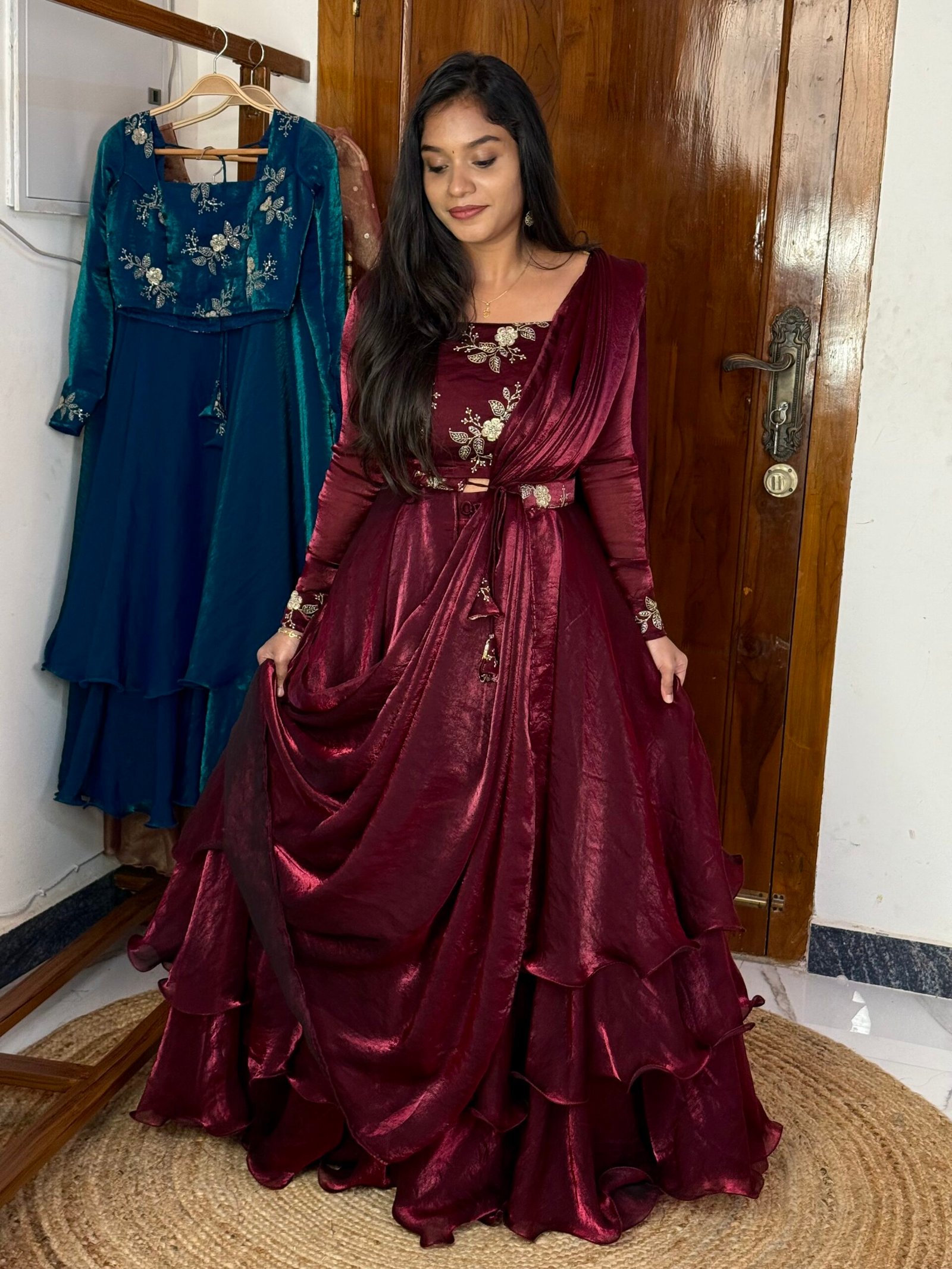 3 in 1 LEHENGA - Wine