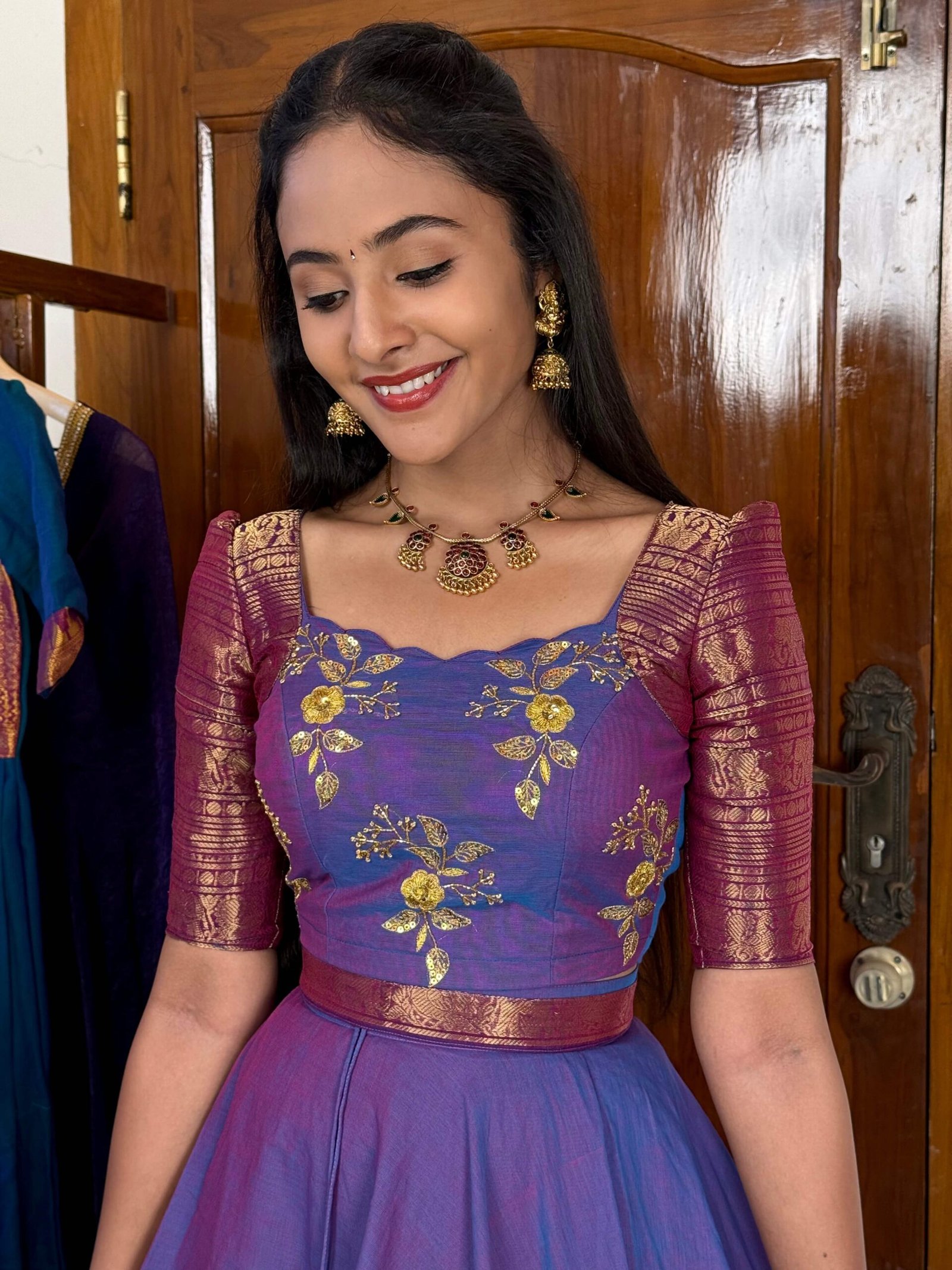 4 in 1 Dreamy layers lavender Lehenga set