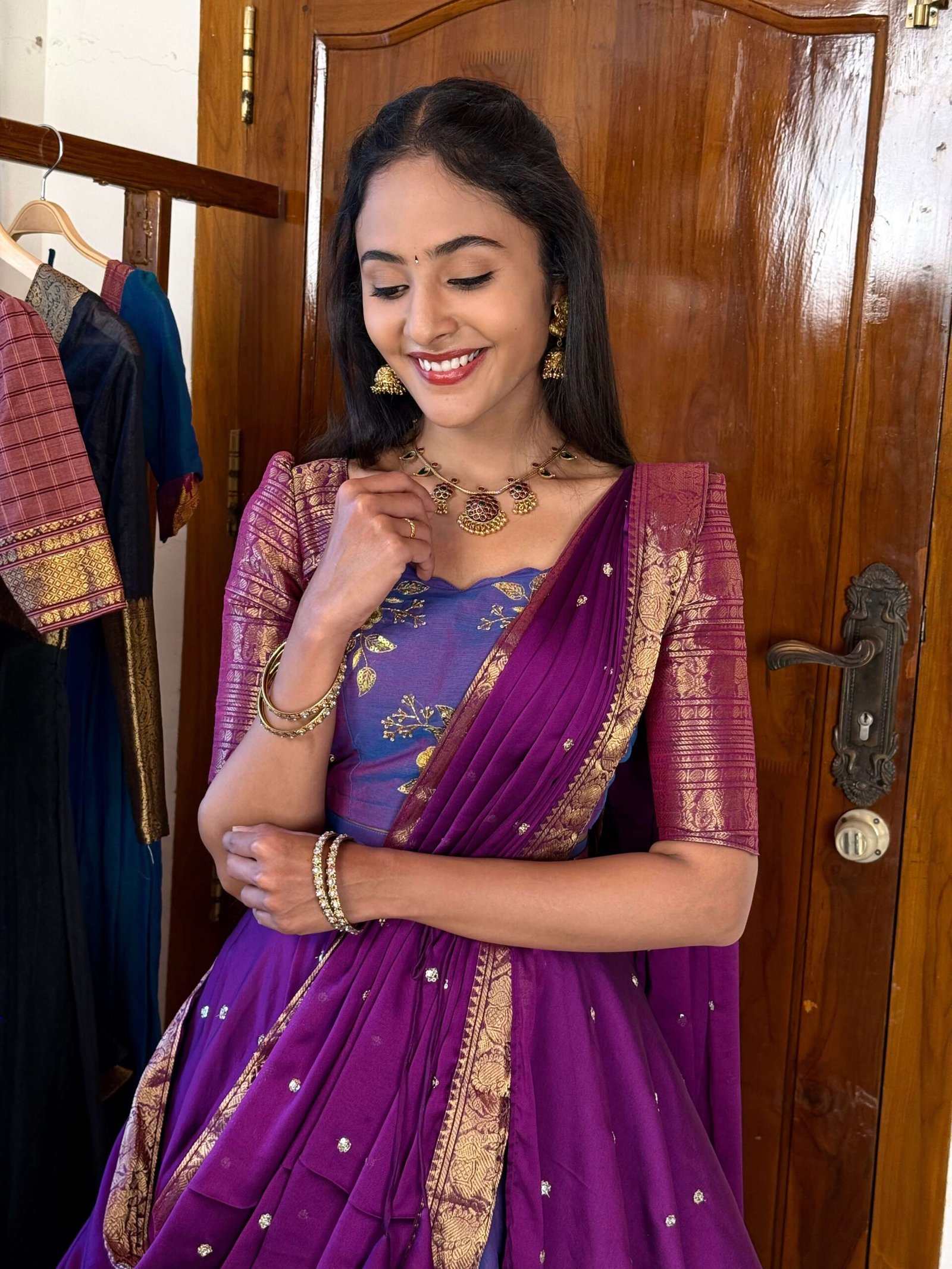4 in 1 Dreamy layers lavender Lehenga set