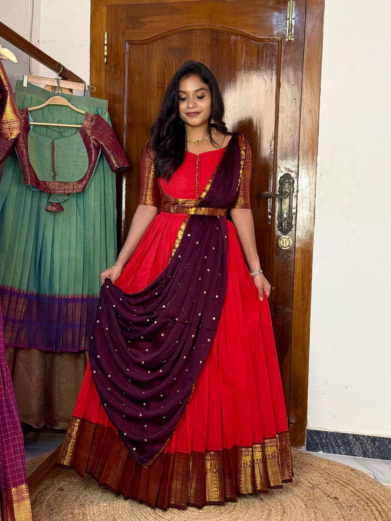 4 in 1 ZARI SIRPAM Lehenga set