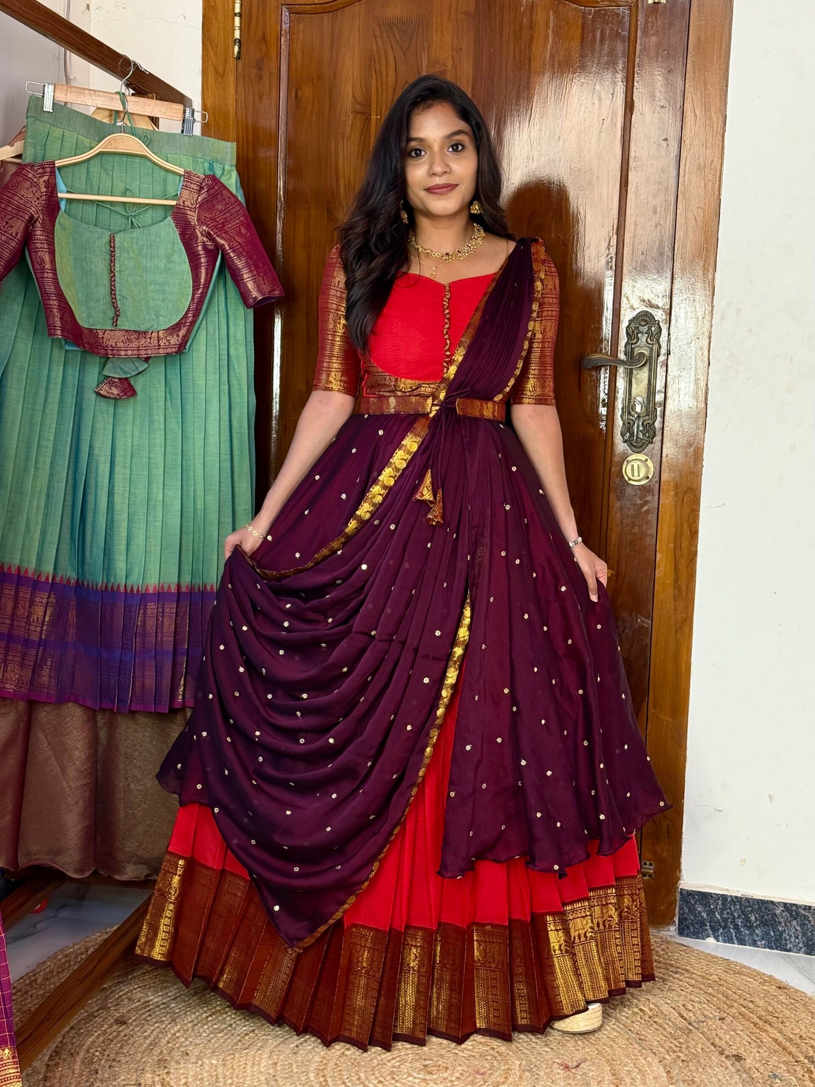 4 in 1 ZARI SIRPAM Lehenga set