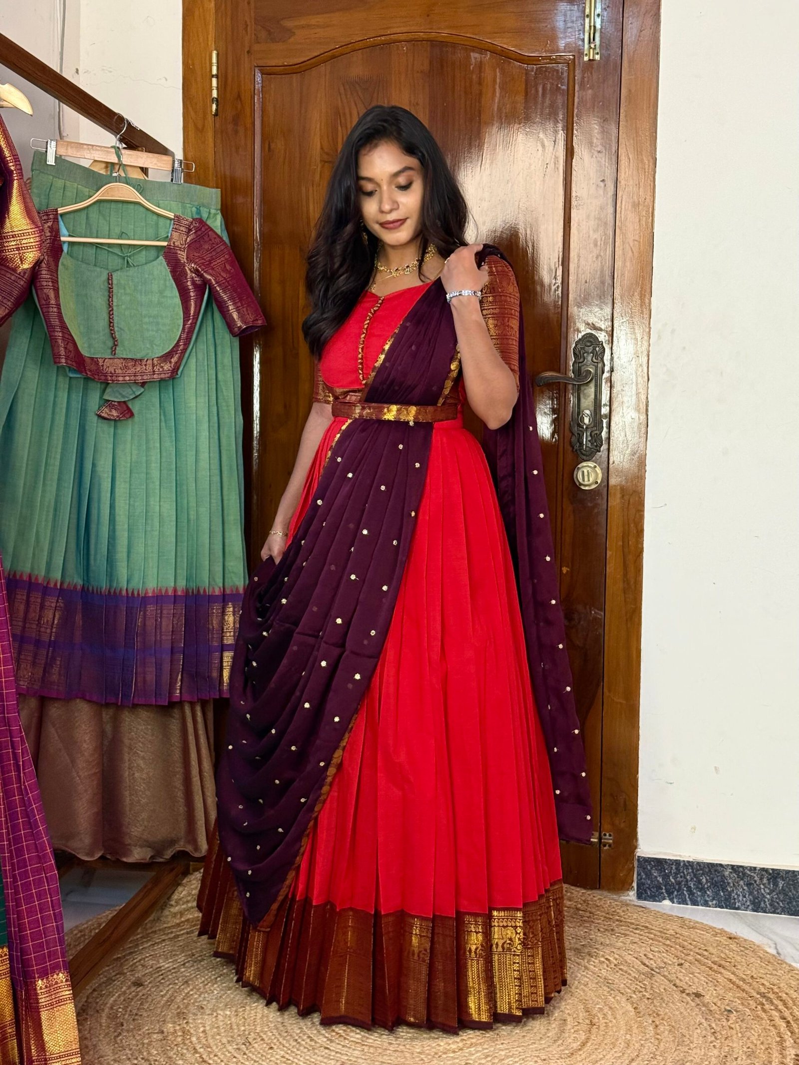 4 in 1 ZARI SIRPAM Lehenga set