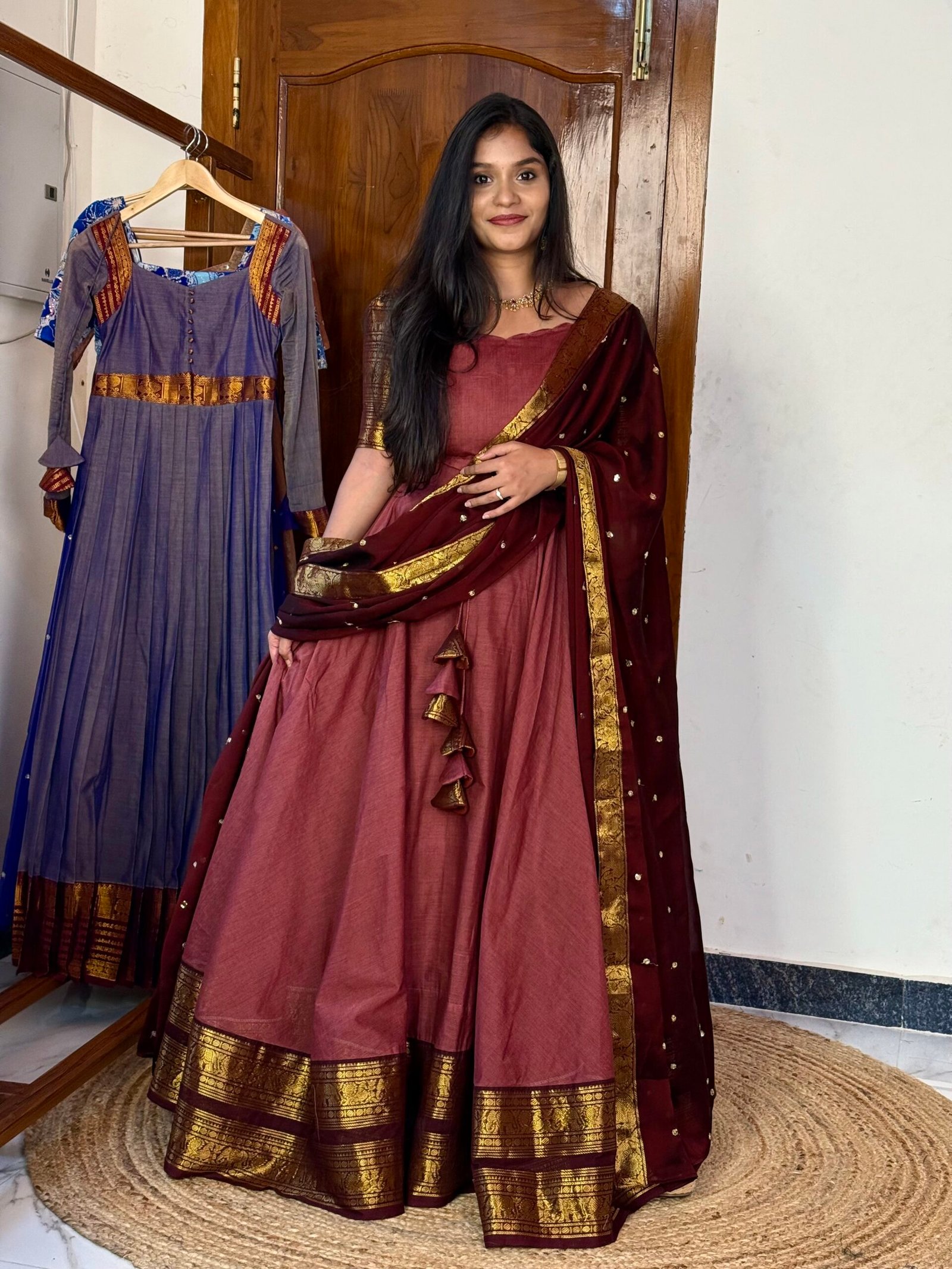 Chocolate pongal 3 in 1 Lehenga set