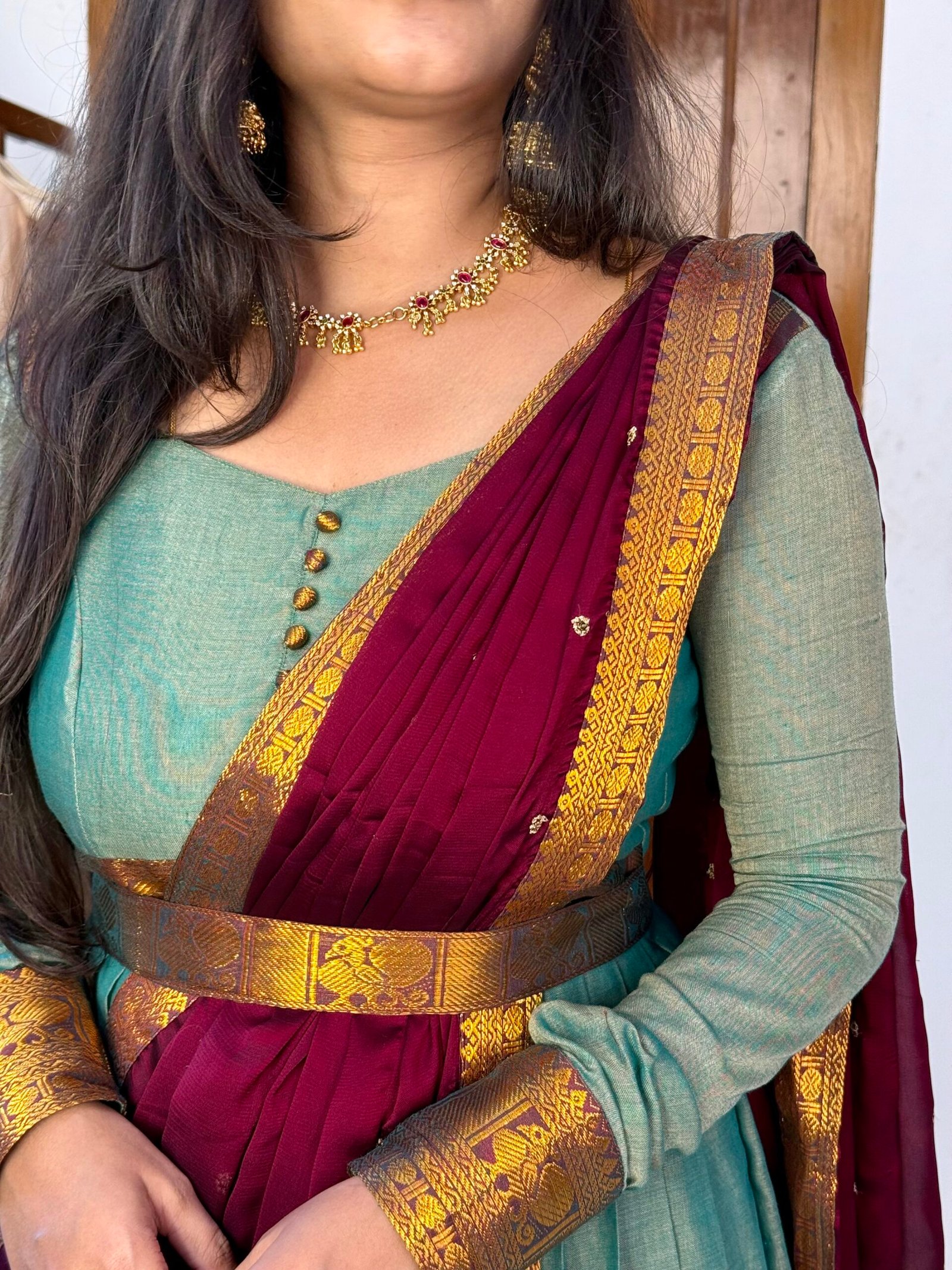Ezhil Ocean blue Maxi dress