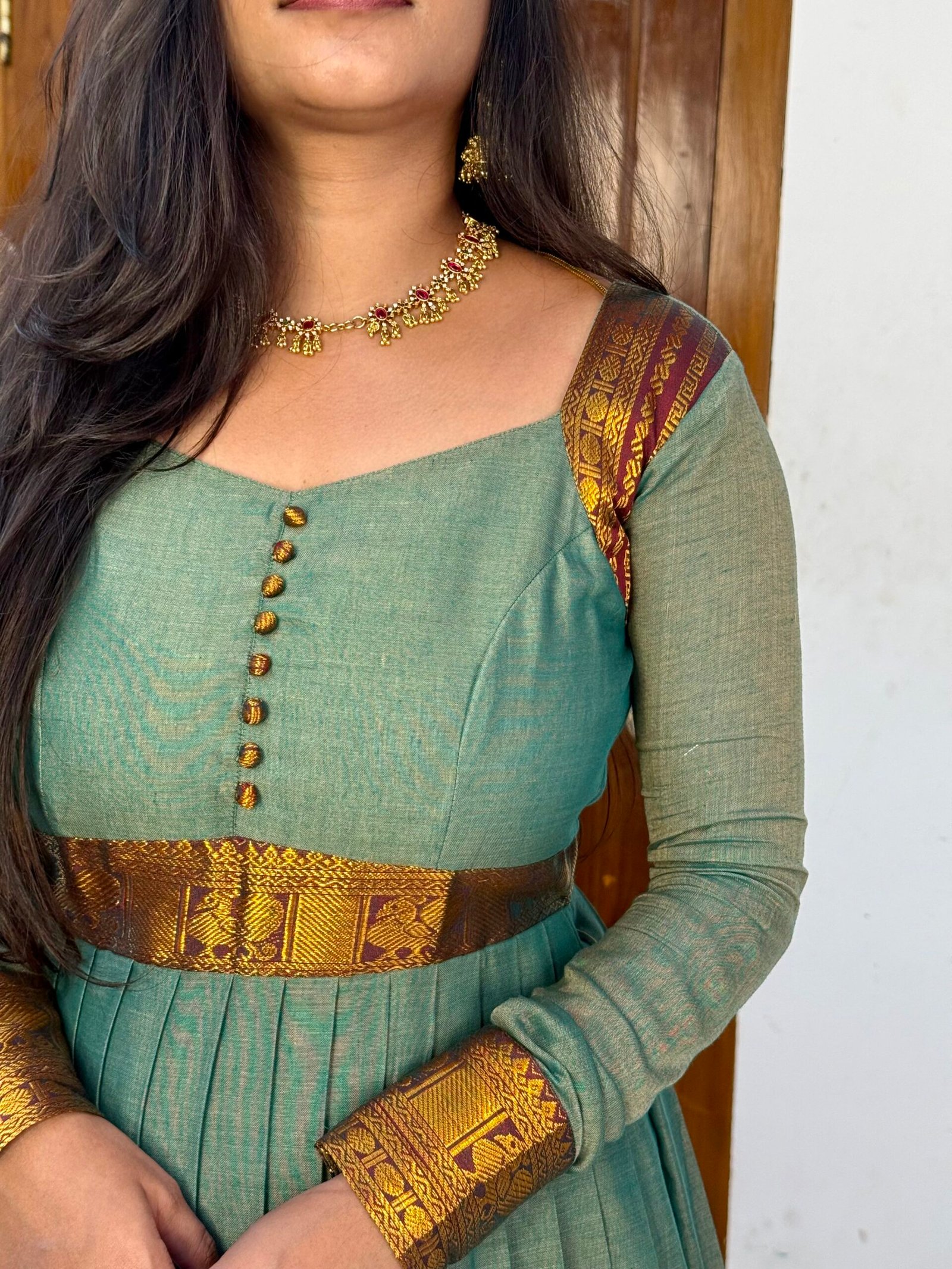 Ezhil Ocean blue Maxi dress