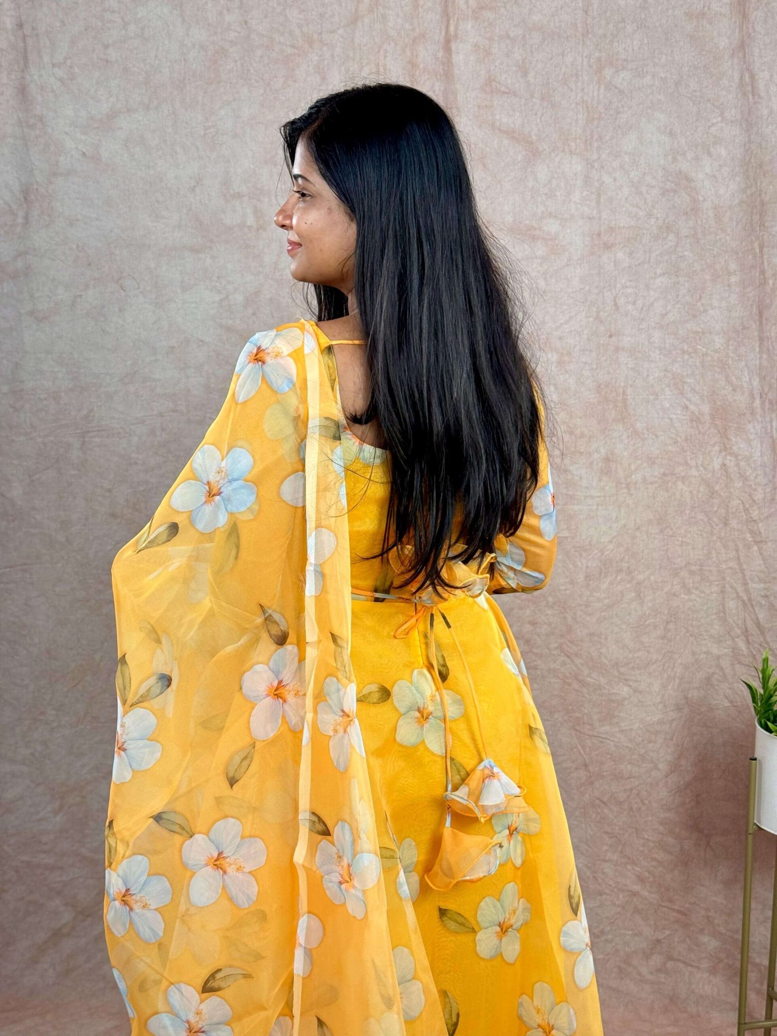 FLORAL ORGANZA -YELLOW (Maxi)