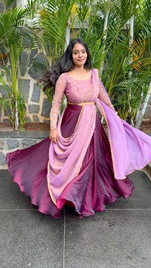 KADHALI - LAVENDER & WINE (Lehenga)