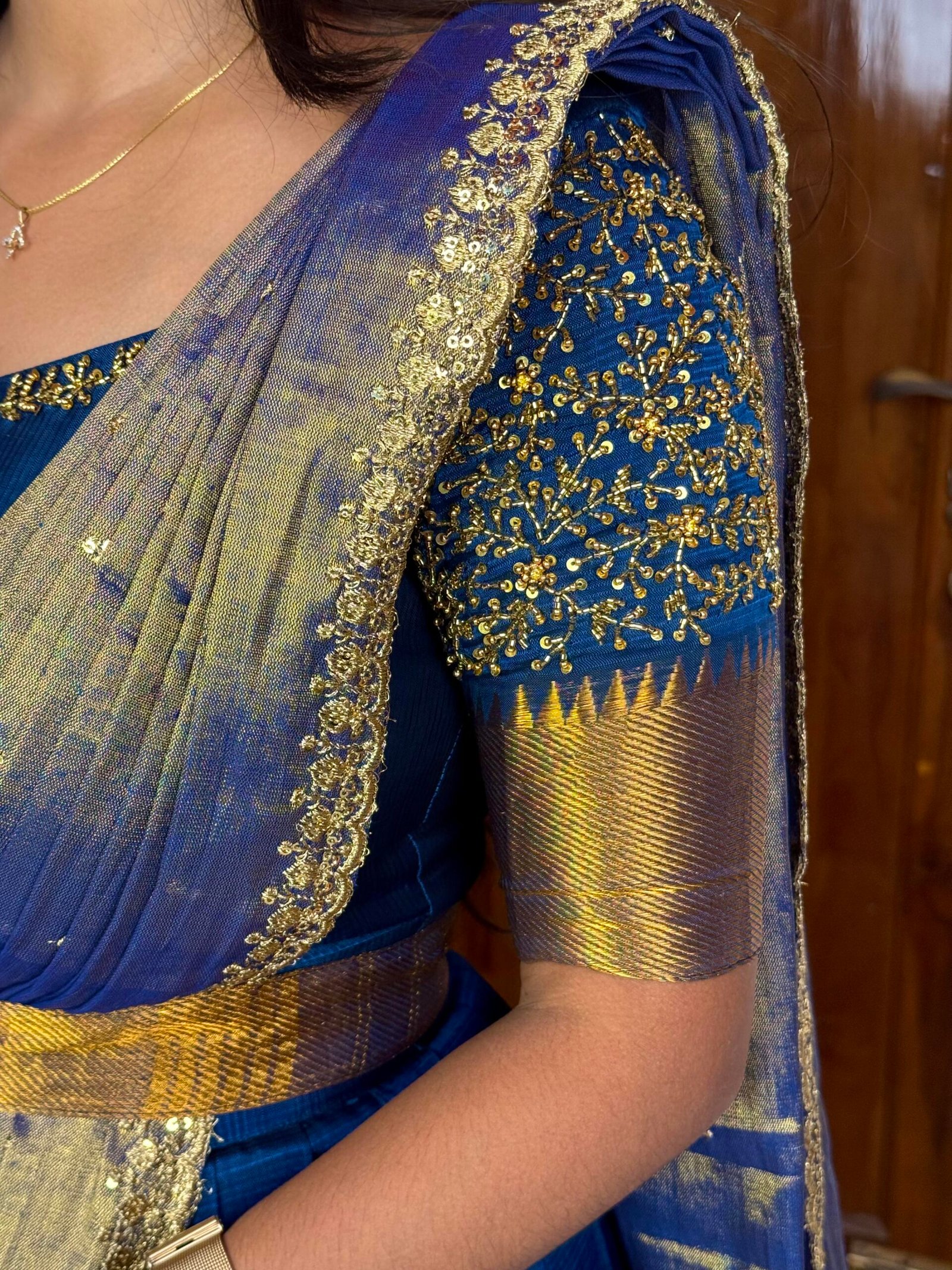 Mangalagiri Silk Premium Halfsaree - Blue