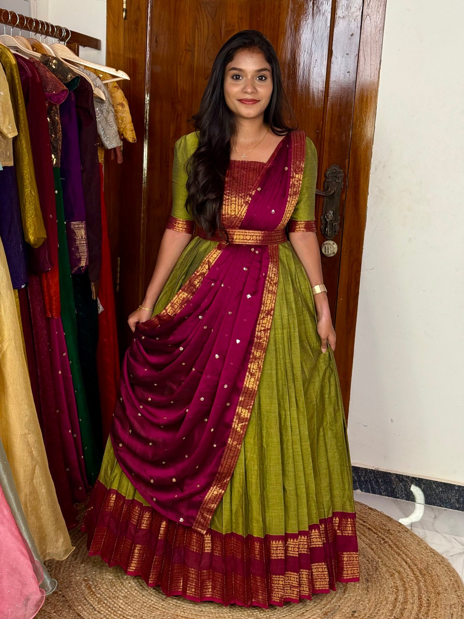 Mayil Maxi - Mehandi Green And Wine