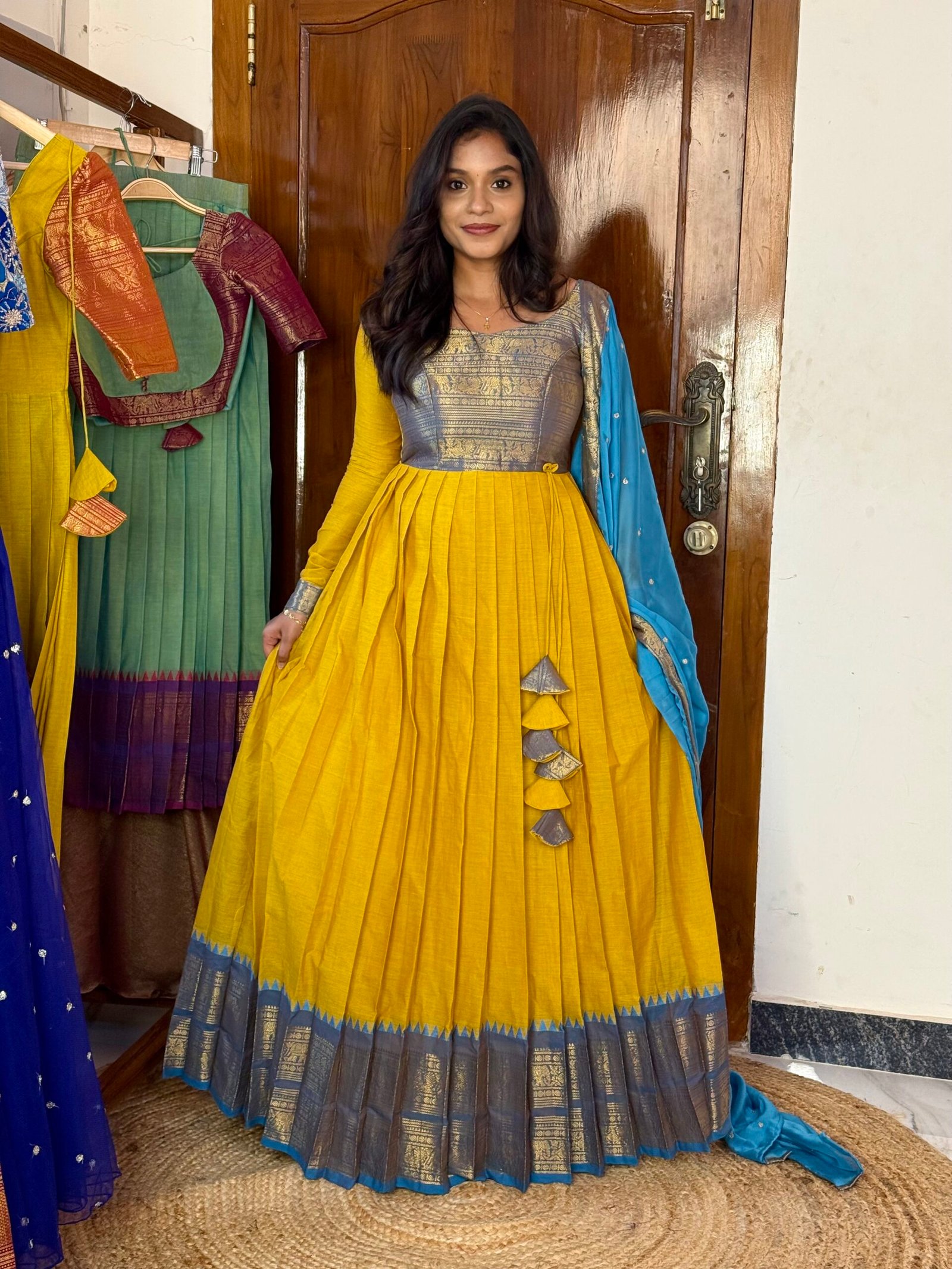 Mayil Yellow and blue Maxi