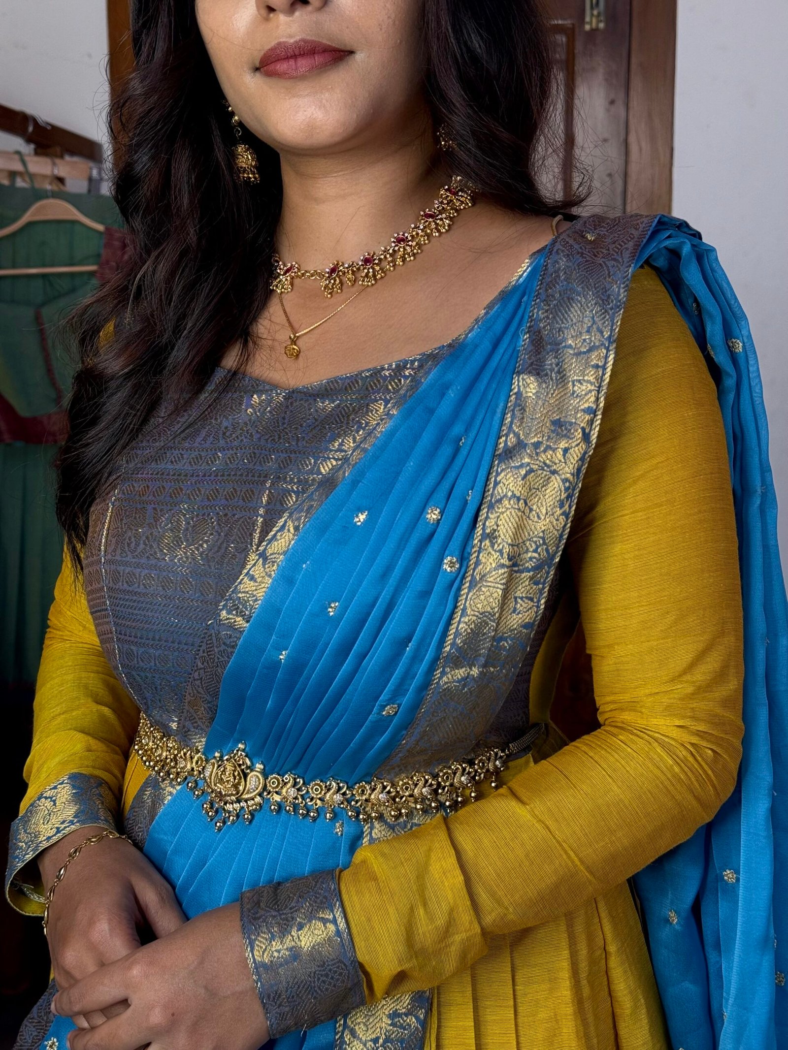 Mayil Yellow and blue Maxi