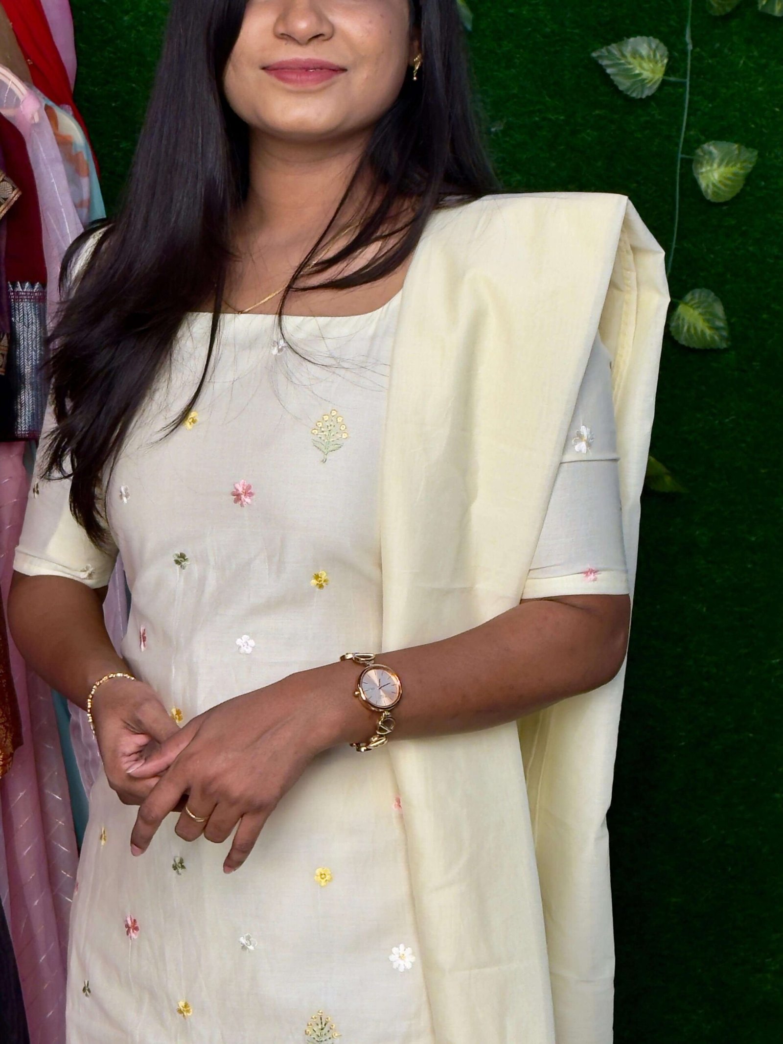 Pure Mul Chanderi Cotton Salwar Set - Off White (Maxi)