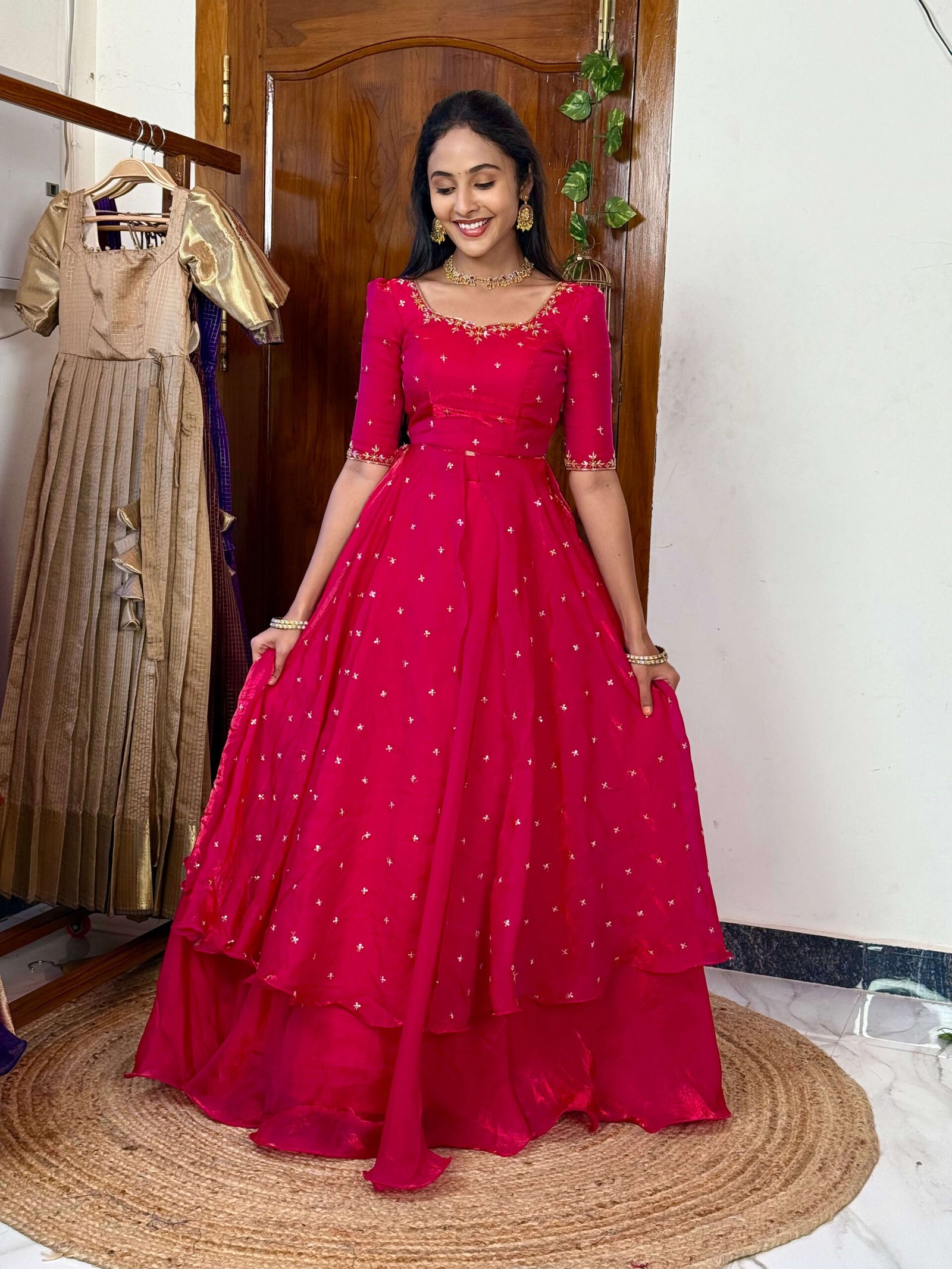 3 in 1 Rani pink AIRA Lehenga