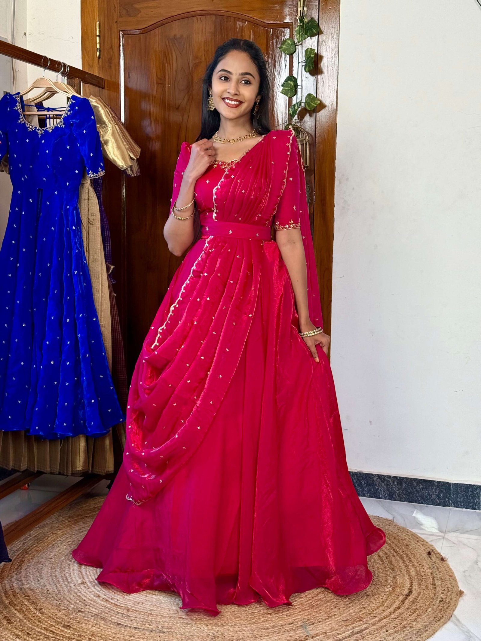 3 in 1 Rani pink AIRA Lehenga