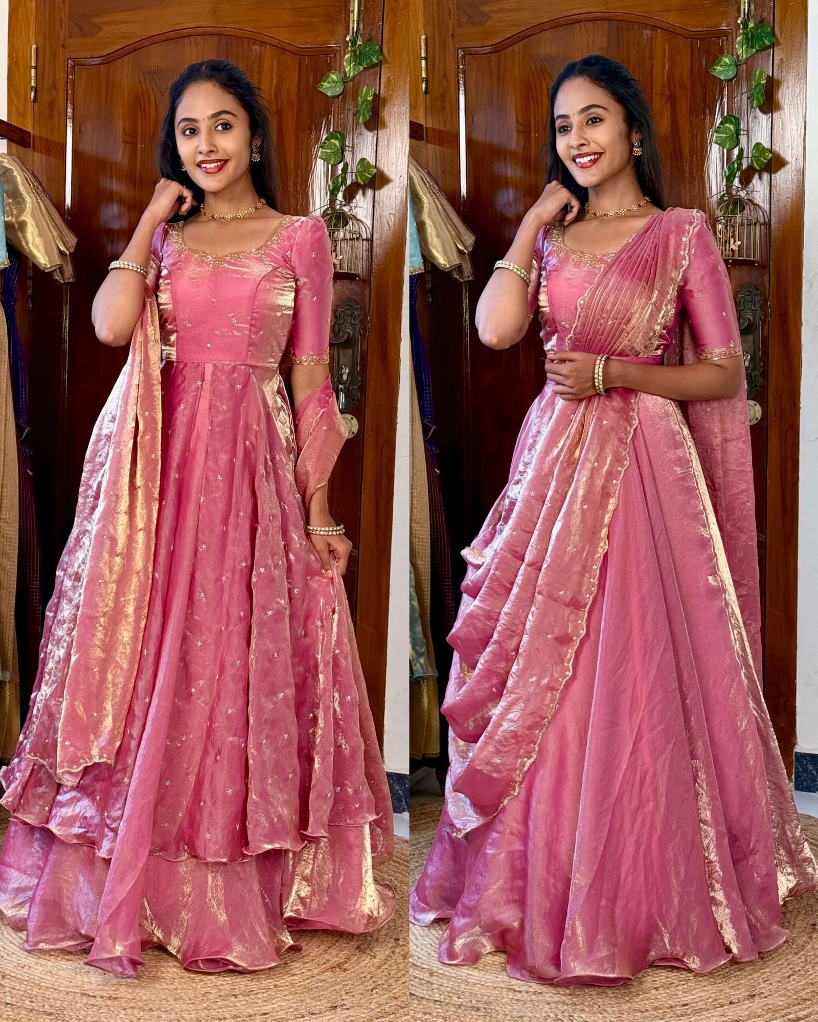 3 in 1 Pink AIRA Lehenga