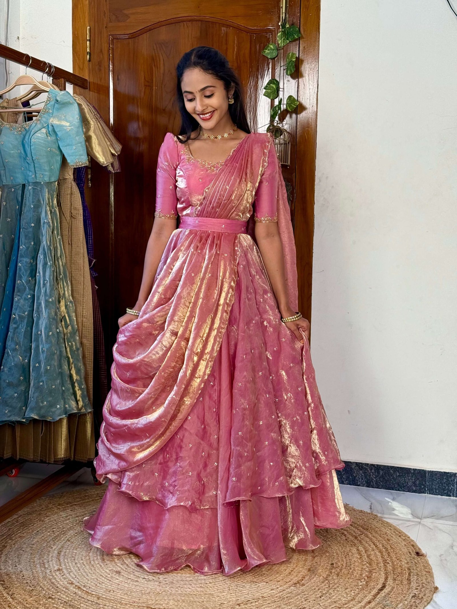 3 in 1 Pink AIRA Lehenga