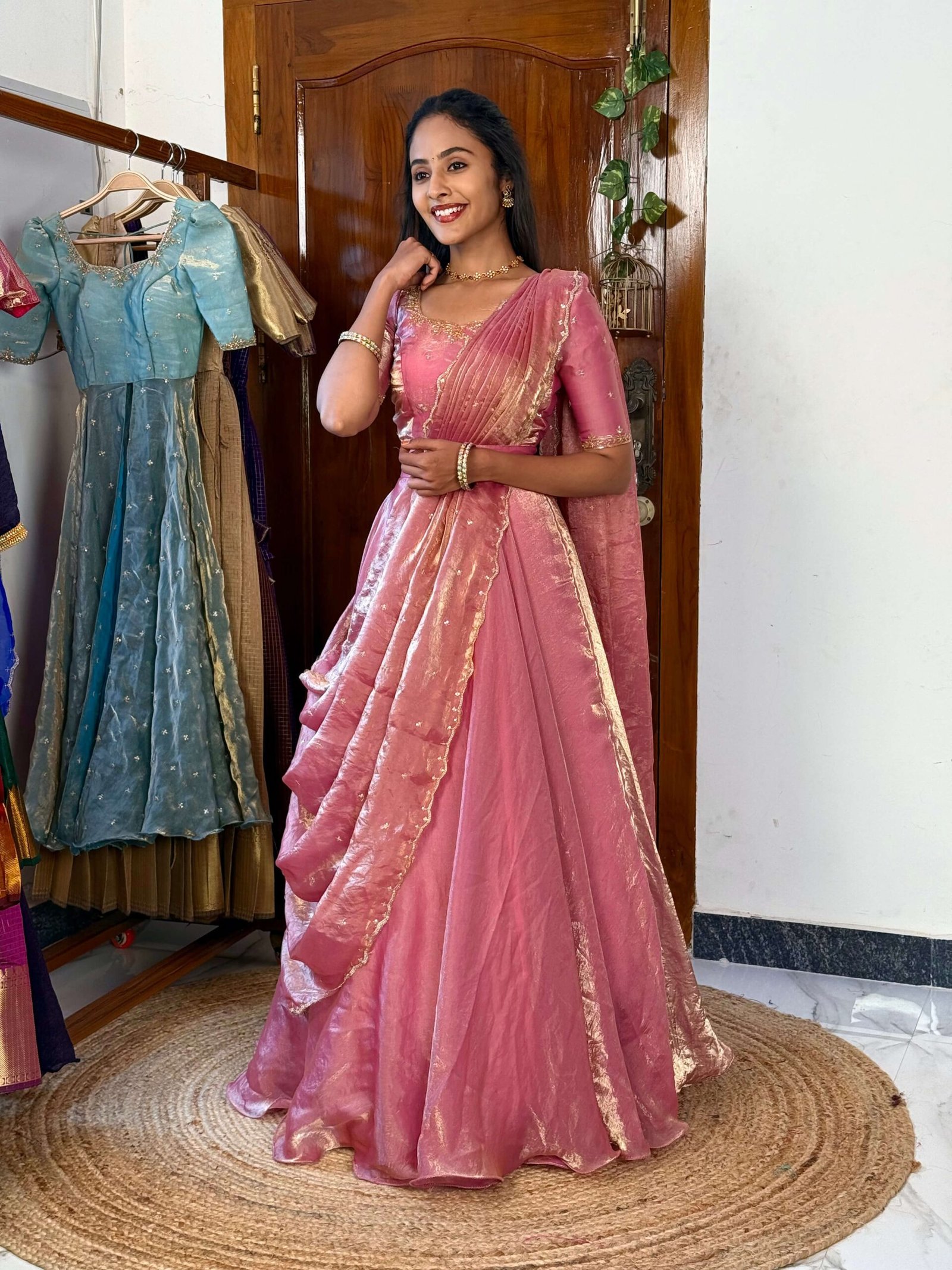 3 in 1 Pink AIRA Lehenga