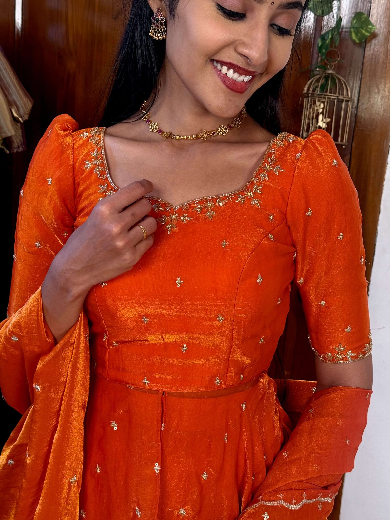3 in 1 Orange AIRA Lehenga