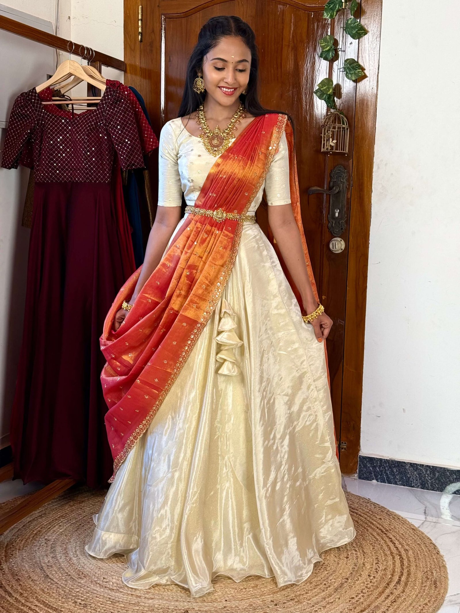 Nila onam vastra lehenga set