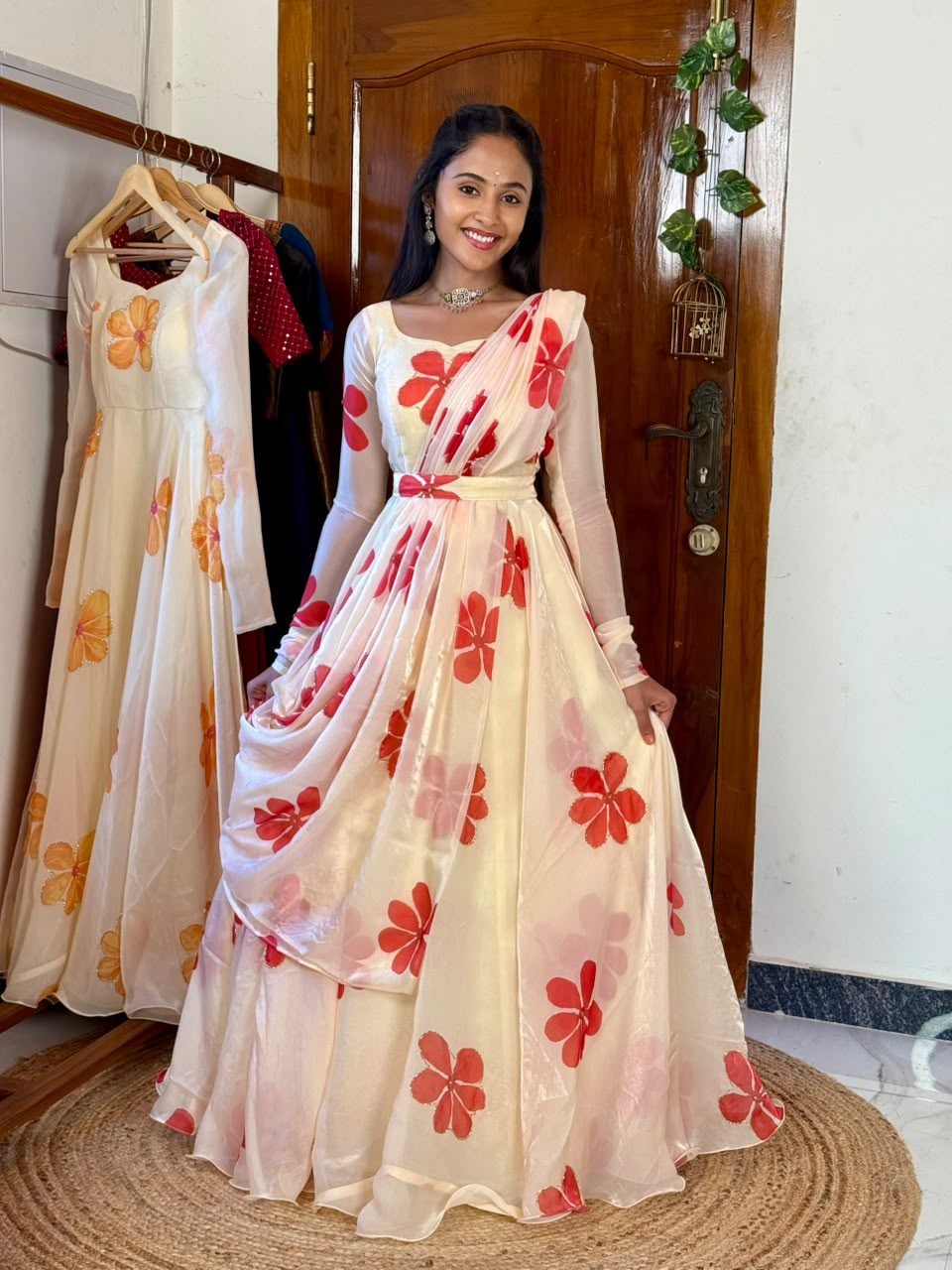 MALAR off white and red Maxi