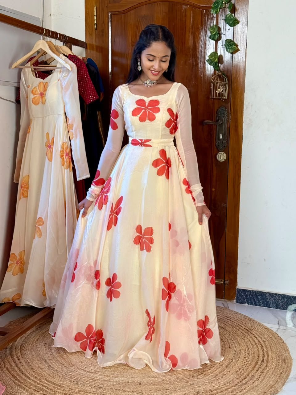 MALAR off white and red Maxi