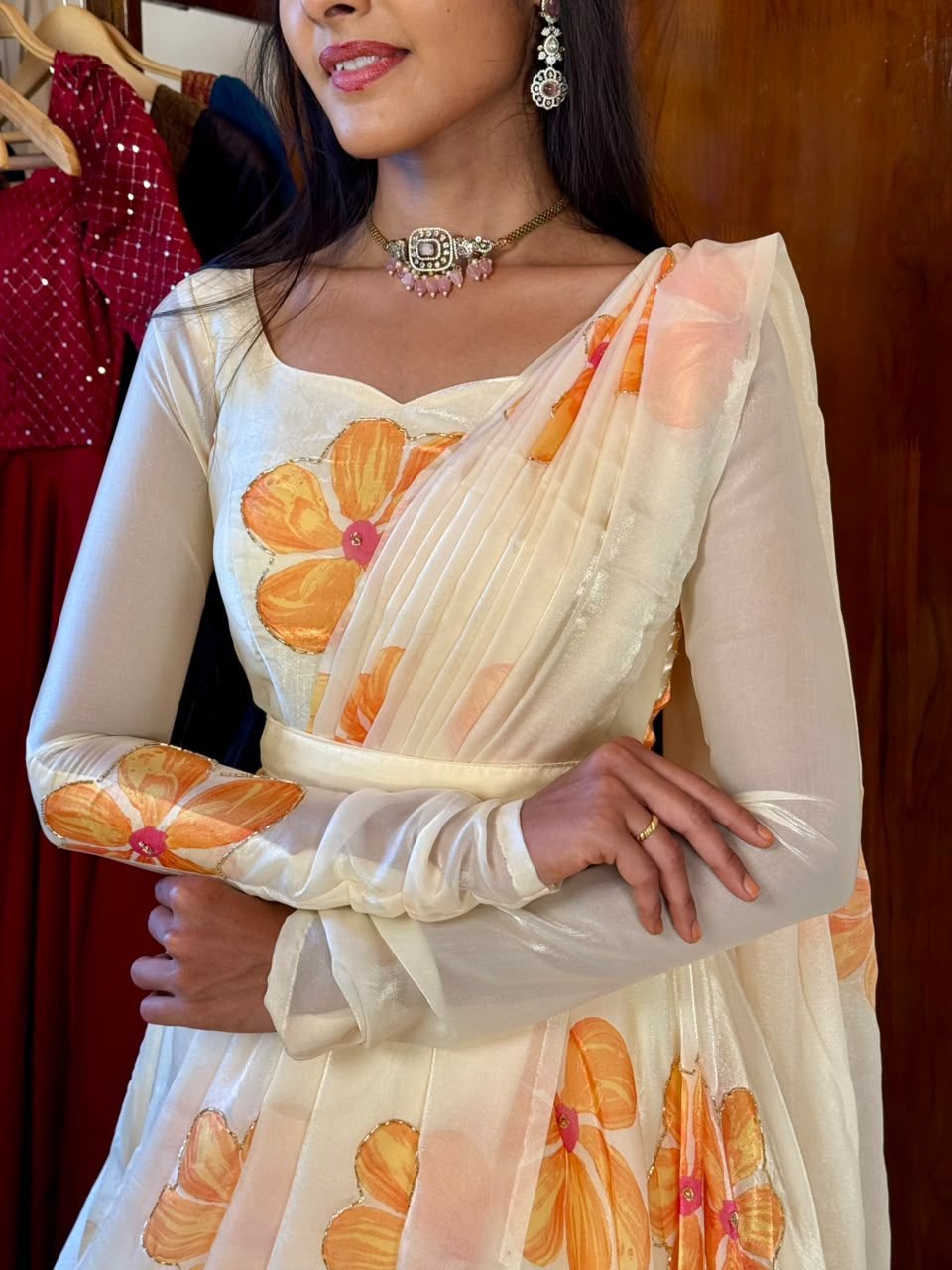 MALAR off white and yellow Maxi