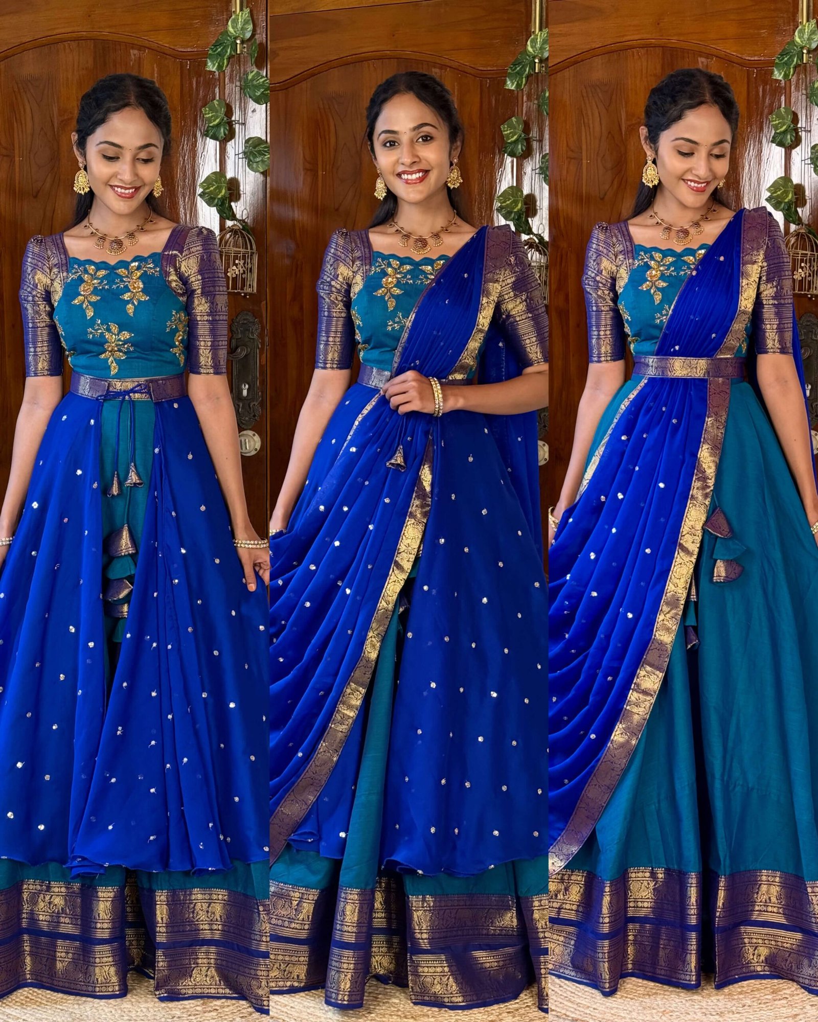 4 in 1 Dreamy layers Peacock and Pepsi blue set