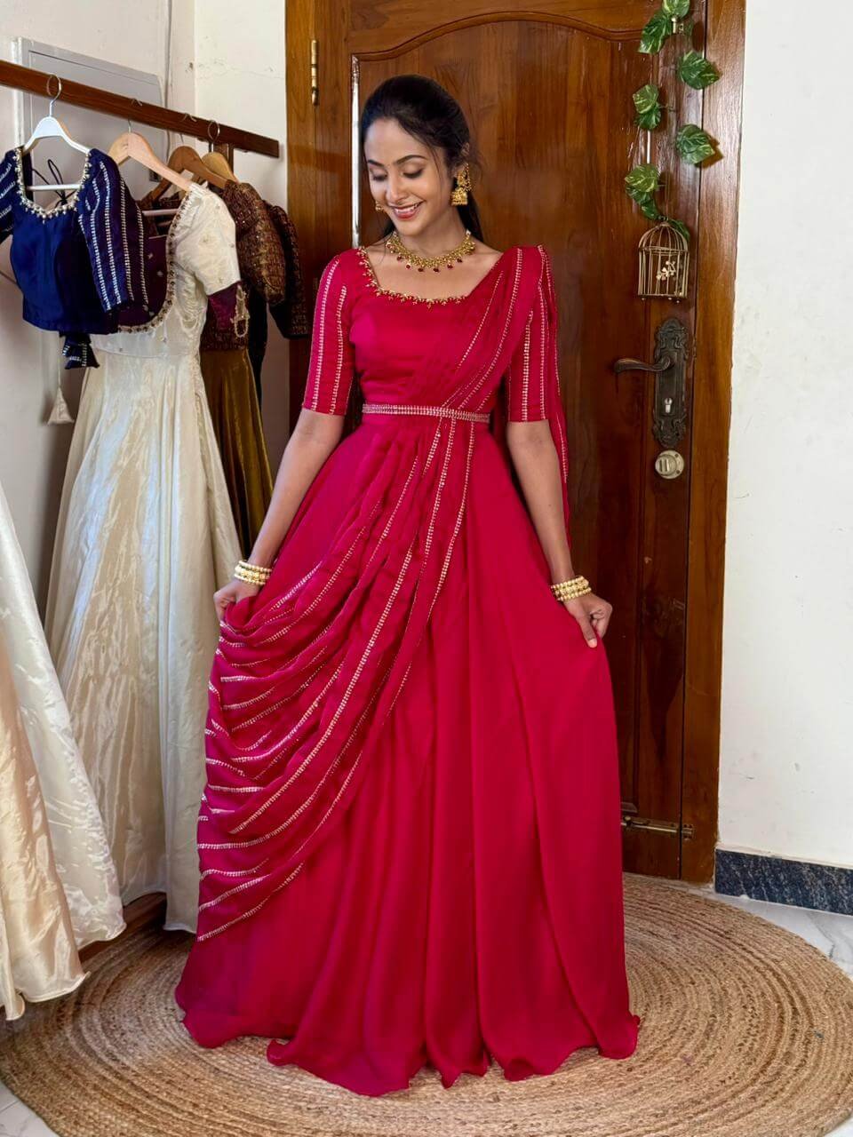 Yamini rani pink hand work MAXI