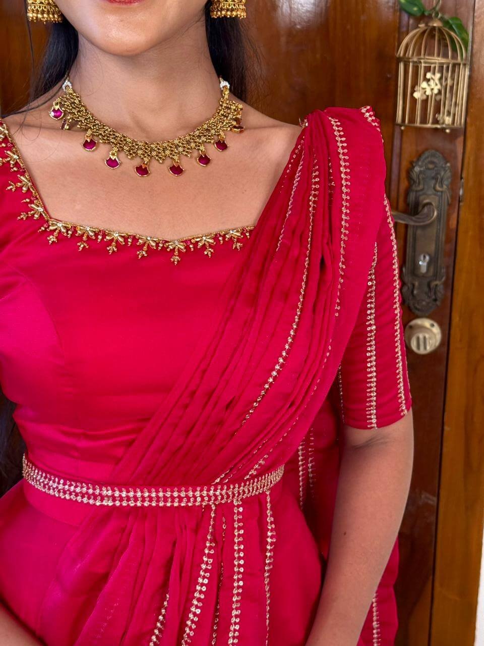Yamini rani pink hand work MAXI