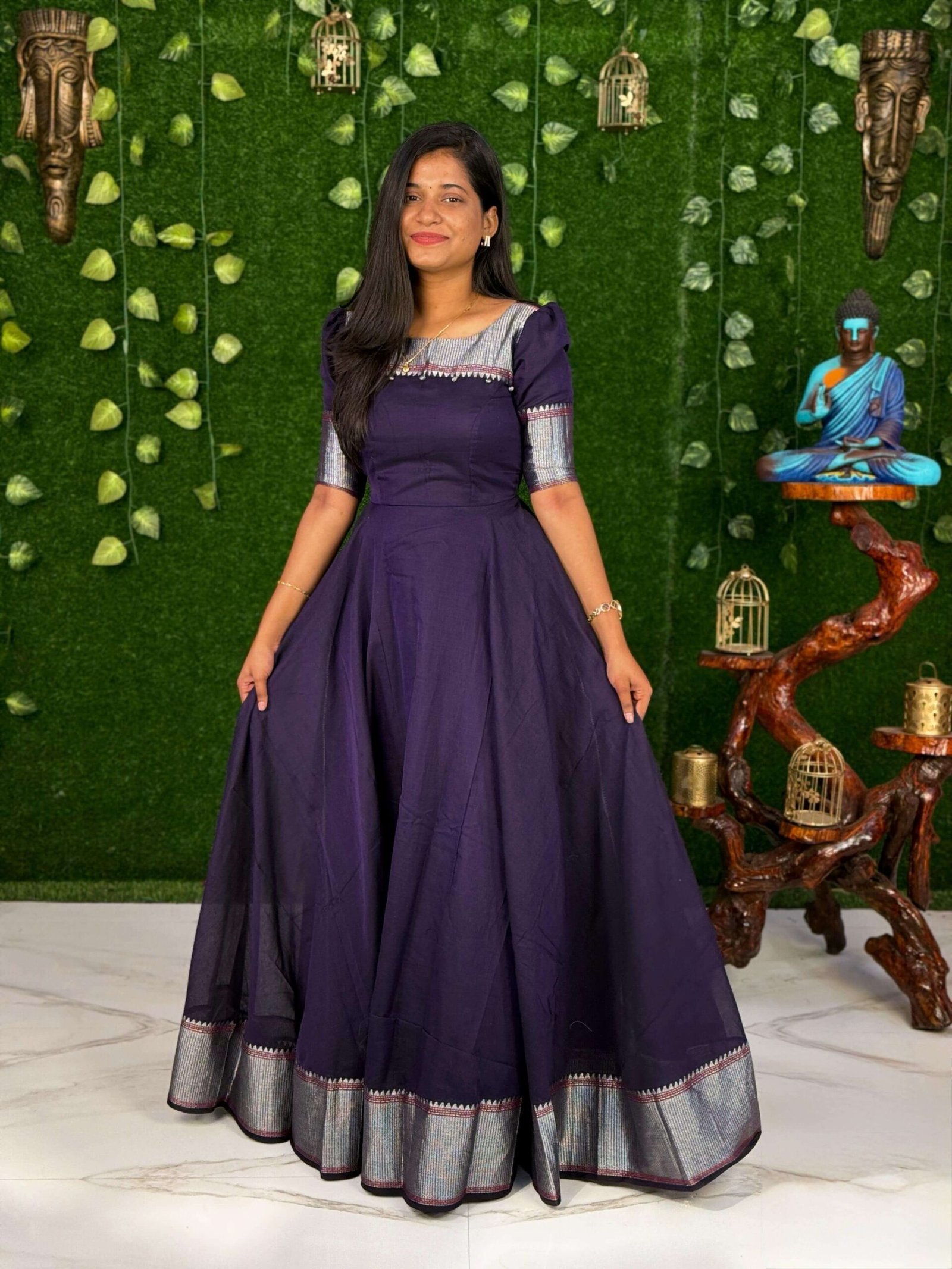 SILVER ZARI - DARK PURPLE (Maxi)