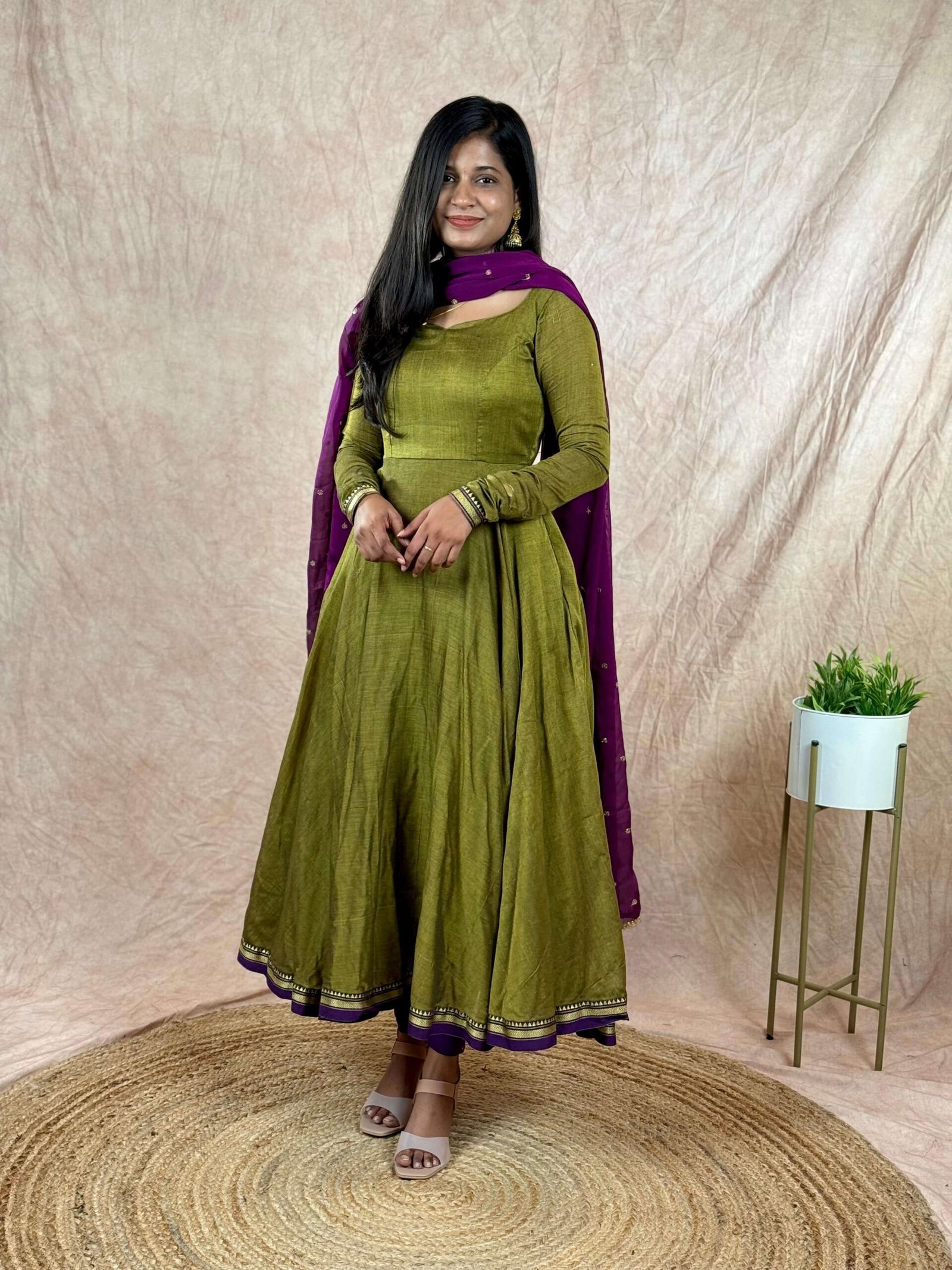 THOORIGAI -MEHENDI GREEN & PURPLE (Maxi)