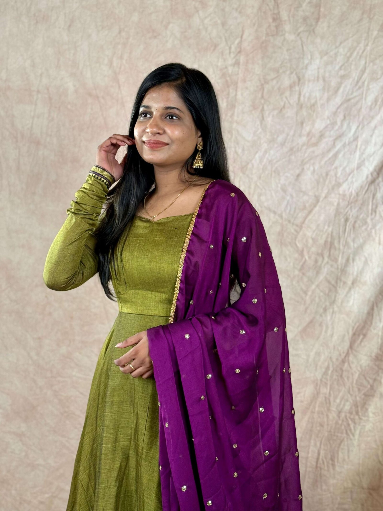 THOORIGAI -MEHENDI GREEN & PURPLE (Maxi)