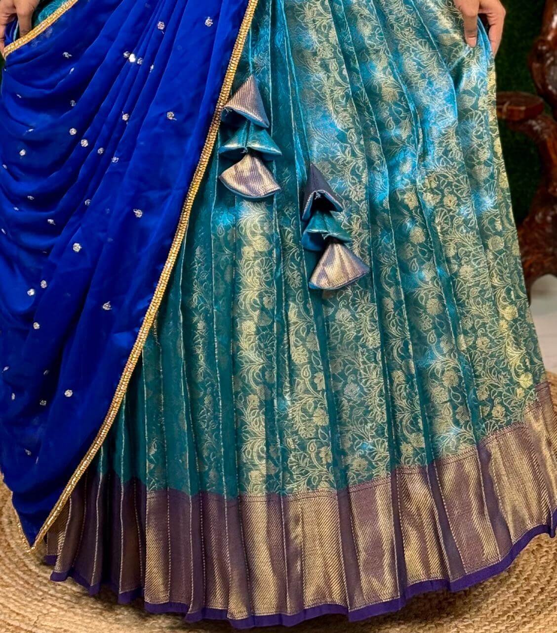TISSUE SILK - BLUE (Lehenga)
