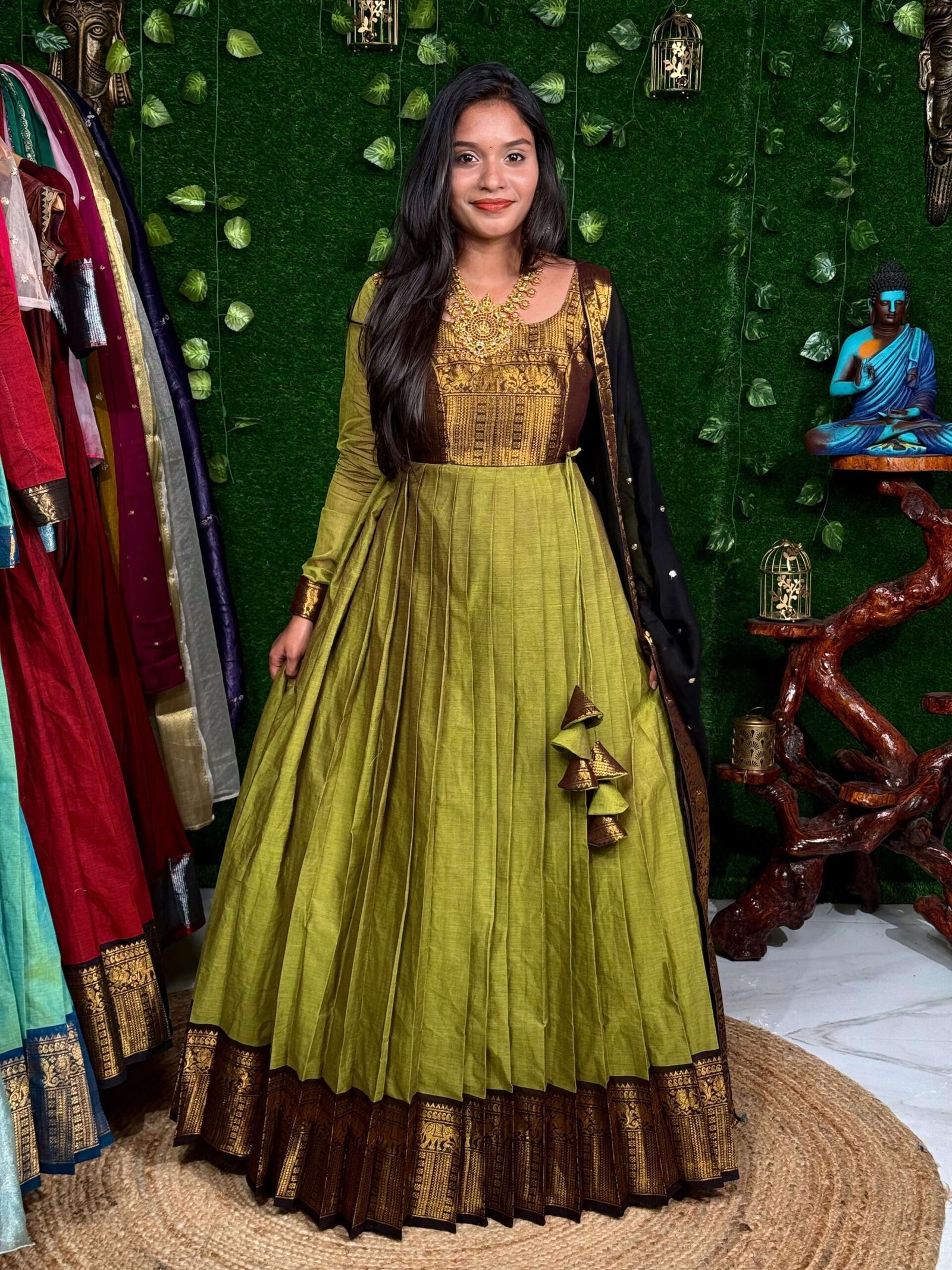 ZARI SIRPAM - MEHANDI GREEN (Maxi)