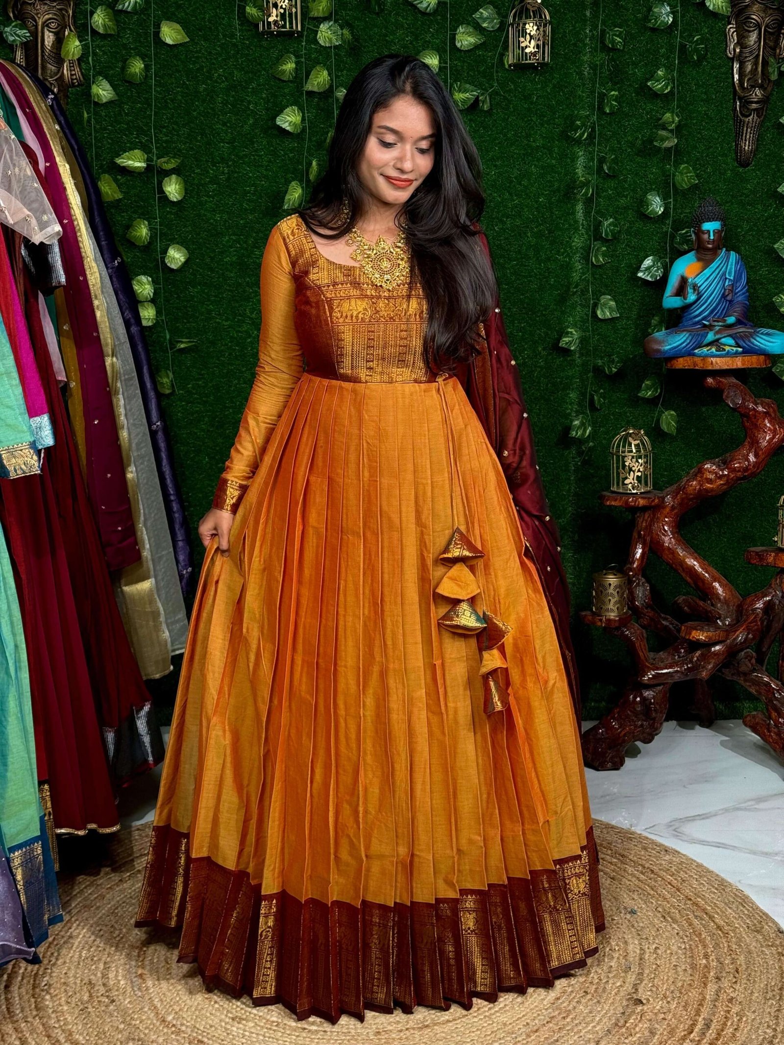 ZARI SIRPAM - MUSTARD & BROWN (Maxi)