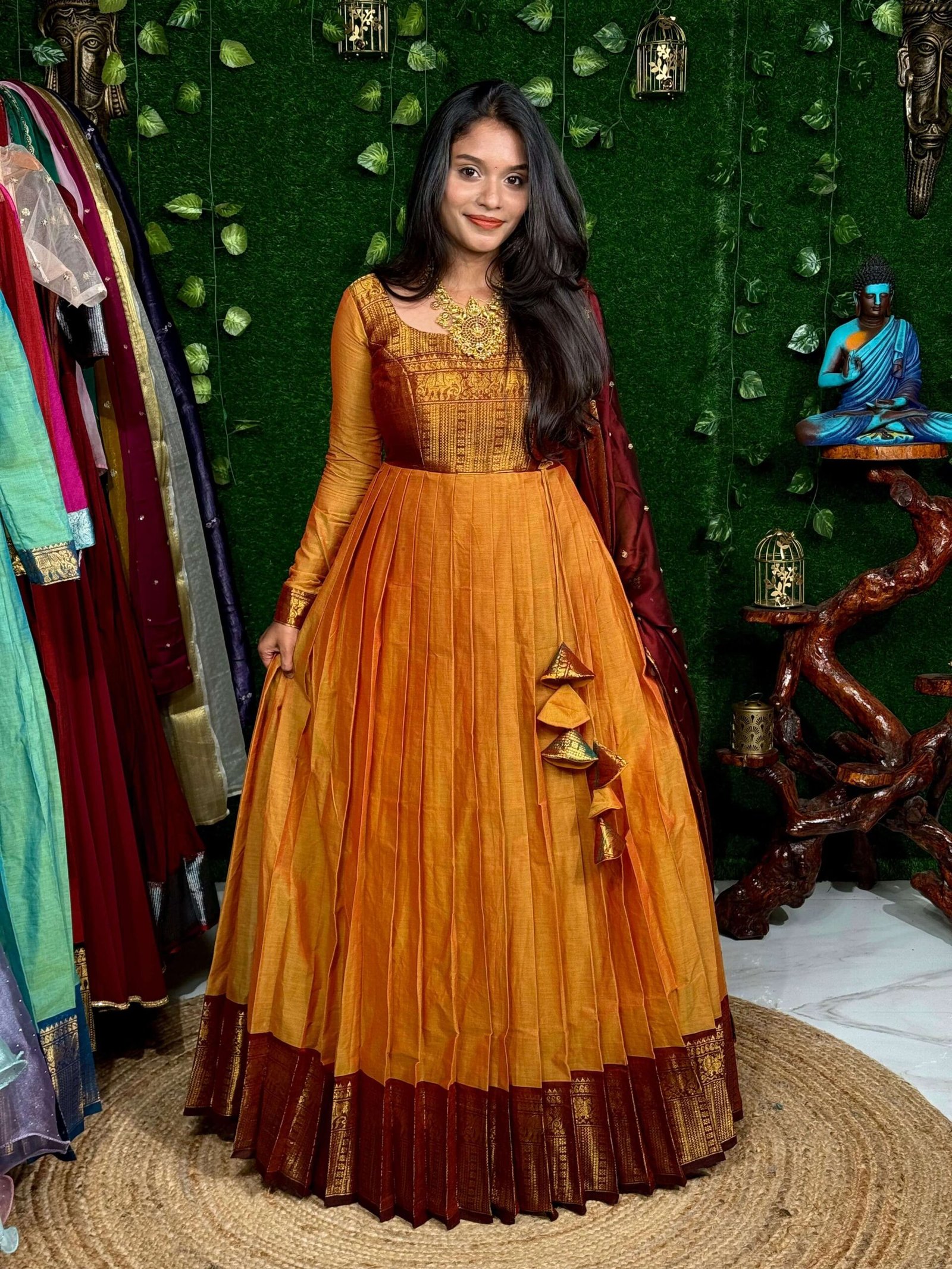ZARI SIRPAM - MUSTARD & BROWN (Maxi)