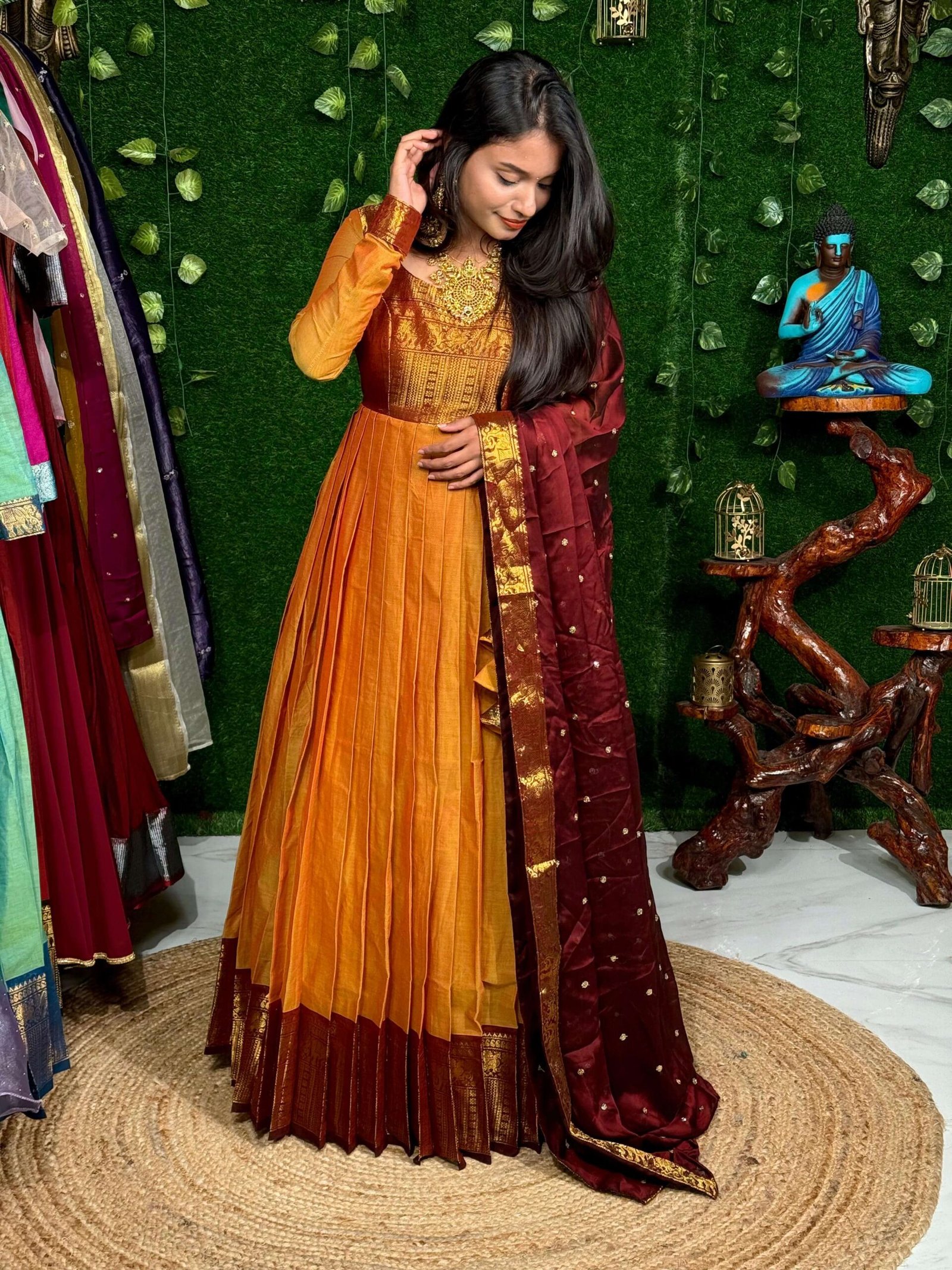 ZARI SIRPAM - MUSTARD & BROWN (Maxi)