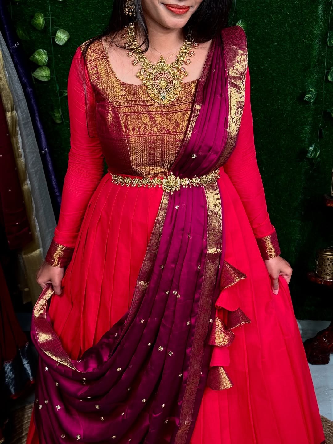 ZARI SIRPAM - RANI PINK (Lehenga)