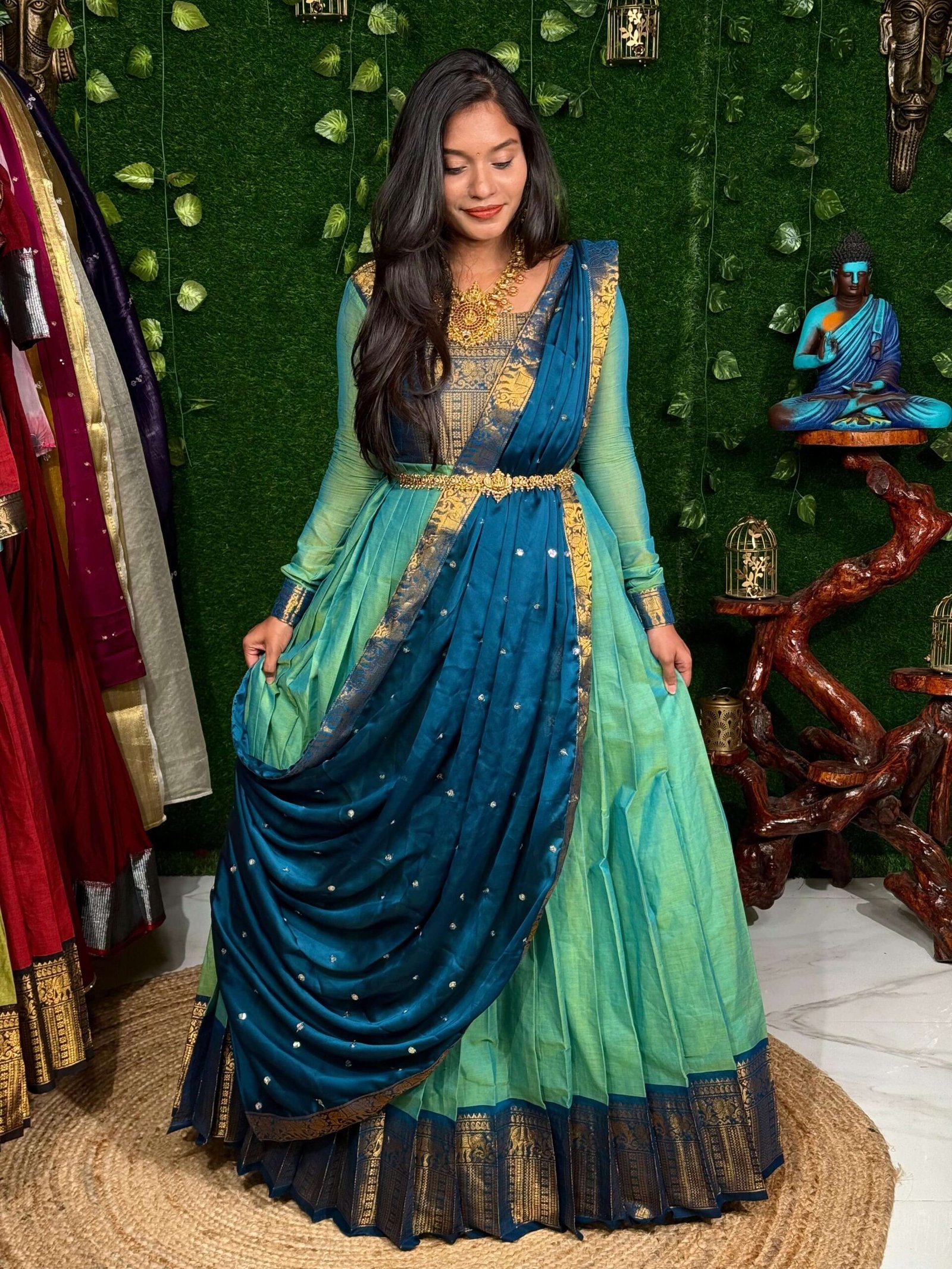 ZARI SIRPAM - SEA GREEN Maxi